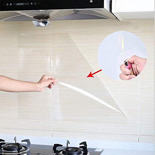 COSNIGHT Clear Contact Paper Kitchen Oil Proof Waterproof Wallpaper Self Adhesive Vinyl Film High Temperature Resistant Transparent Removable Paper for Cupboard Doors Walls Kitchen 11.8In*118In