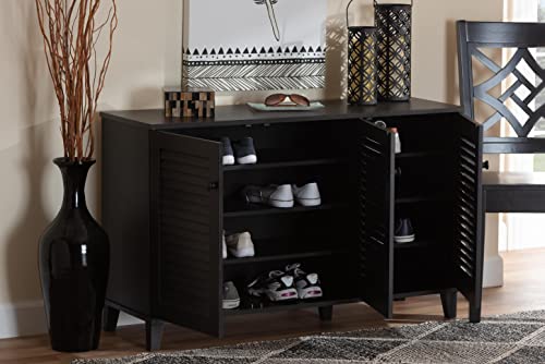 Baxton Studio Warren Shoe-Storage Cabinet, Espresso #TOP7