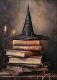 Halloween Witch Hat Book Diamond Painting Kits for...