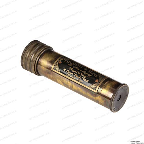 US HANDICRAFTS Handmade Brass Kaleidoscope with Wooden Box Gift for Everyone.