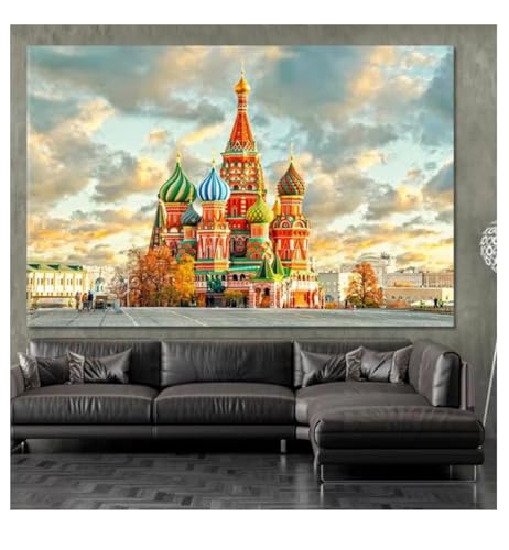 Poster Place Rouge à Moscou : impression sur toile 70x100cm pour la décoration du salon