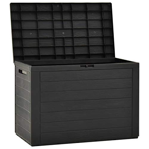 Festnight Auflagenbox Wasserdicht Sitzbank mit Stauraum Aufbewahrungsbox Auflagenbox Kissenbox Gartenbox Anthrazit 78x44x55 cm – Bild 8