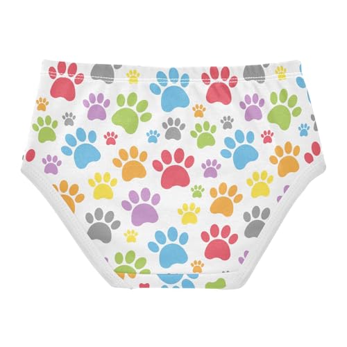 Little Girl Underwear Toddler Panties Kids Undies Dog Paw Colorful Soft Cotton Briefs 2T-8Y2