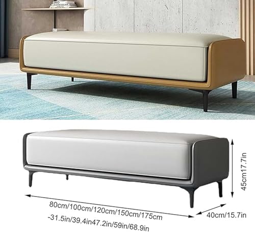 Banc-pouf de rangement marron 80 cm pour ranger les chaussures - 3