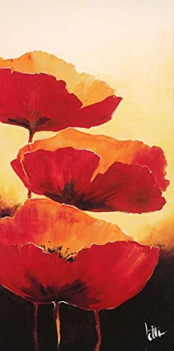 Affiche sur toile encadré coquelicot Jettie Roseboom tableau salon moderne 131x65
