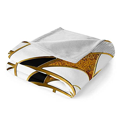 Couverture Polaire Flanelle pour Soirée Canapé Douce Chaude Imprimé Doré - 7