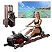 Rudergerät für Zuhause, Aeriflo W200 Hochwertiges Faltbares Wasser Rudergerät aus Massivholz, mit Professionellem Bluetooth-Monitor mit Tablet-Halter & Komfortabler Sitz