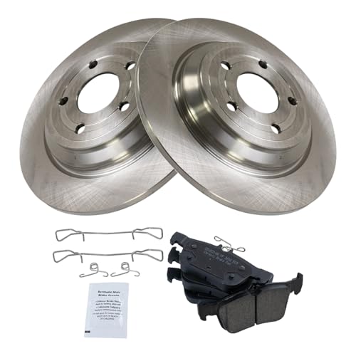 Image of TRQ Rear Brake Pad and Rotor Set Ceramic Compatible with 2021 Ford Bronco Sport 2020-2021 Escape Lincoln Corsair