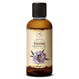 Huile Essentielle de Thym 100 ml   Thymus vulgaris   pour Diffuseur et Lampe Aroma   le Savon et les Bougies   Sauna   Parfums d'Intérieur   Arôme frais   Aromathérapie