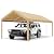 COBIZI Carport Canopy 12x20 Heavy Duty Portable Garage 2.0, Car Canopy Car Tent Upgrade Waterproof & UV Protected with Built-in Sandbags for Cars, Boats, Trucks, Motorcycles, Khaki2