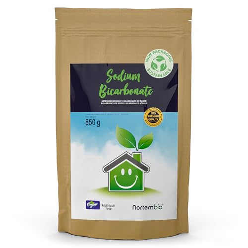 Nortembio Bicarbonato di Sodio 850 g 100% Naturale per Pulizia Multiuso. Senza Alluminio. Elimina Odori e Sporco. Cucina, Bagno, Tessuti. E-Book Incluso
