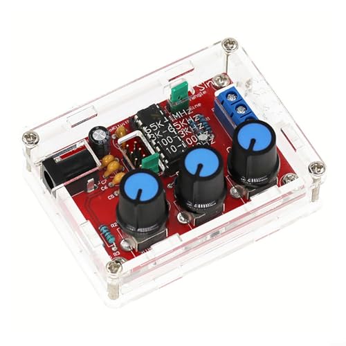 Bulevisiter XR2206 Generador de señal de función 1Hz-1MHz con salida de onda cuadrada triangular sinusoidal, amplitud y frecuencia ajustables, fuente de alimentación de 9-12 V CC