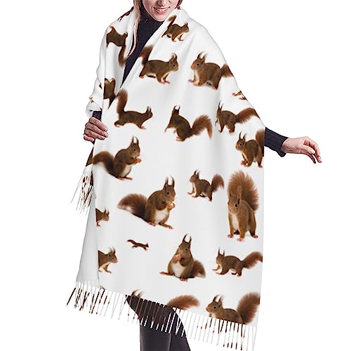 Blue Flower Floral Pattern Roses Print Women'S Super Soft Classic Cashmere Winter Cashmerette Fringed Scarf - Main Image