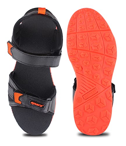 Sparx Men SS-582 Black Neon Orange Floater Sandals (SS0582G_BKNO_0007)