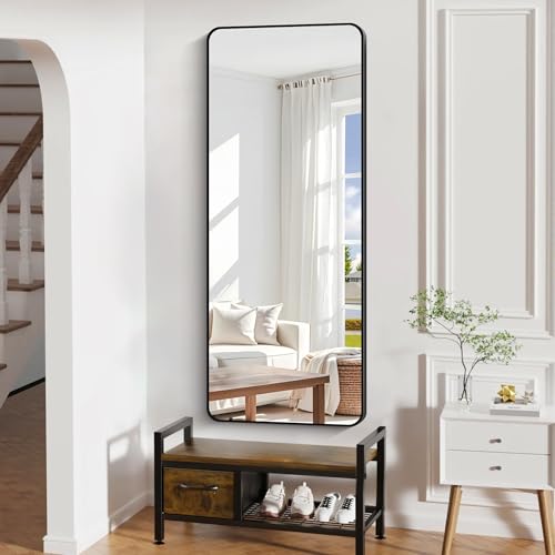 Image of DESBING 60 inch x 24 inchBathroom Mirror, Matte Black Wall Mirror with Metal Frame, Decorative Rectangular Vanity Mirror for Bedroom Bathroom Living Room Entryway (Horizontal /Vertical)