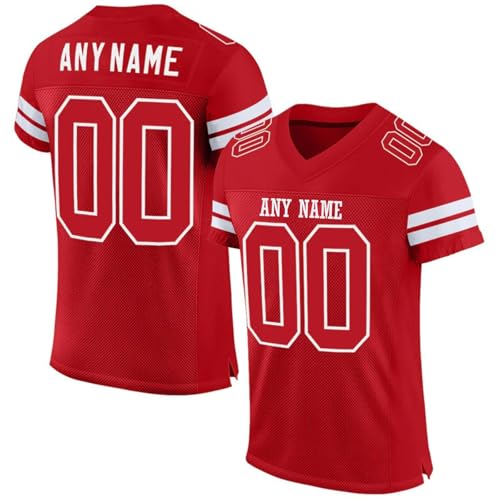 Personalisiert American Football Trikot mit Name Nummer Logo Personalized Sports Uniform Junge Mädchen Herrn Damen Sporthemden Schnelltrocknend Atmungsaktiv T-Shirt