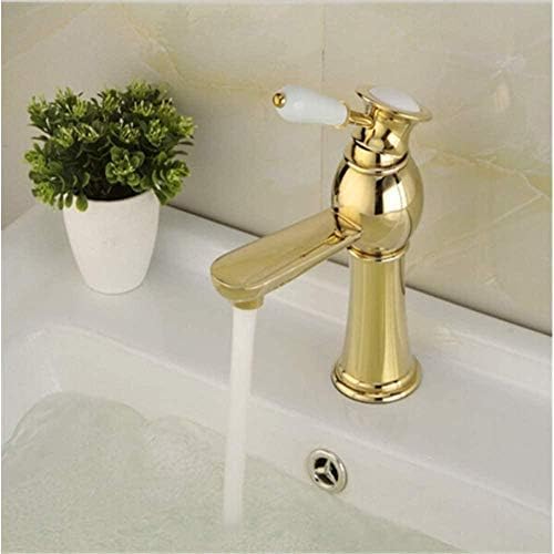 Bathroom Faucets Golden Finish Mixer Taps Single Hole Washbasin Faucet Washbasin