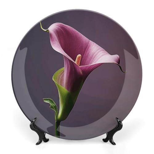 Plato Decorativo de Porcelana Bone China Lirio Morado 6 pulg miniatura 1