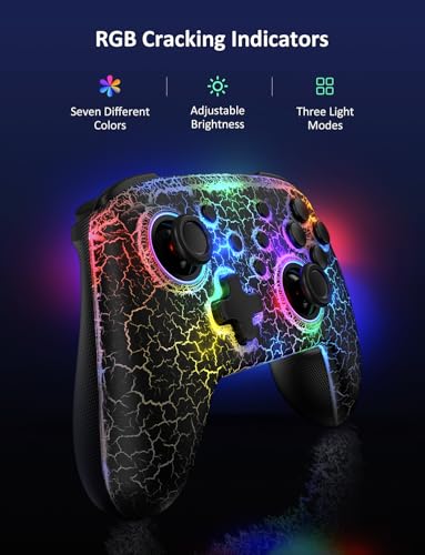Image of NexiGo Wireless Controller (No Deadzone) for Switch 2 and Switch, Bluetooth Controllers for Nintendo Switch with Vibration, Motion, Turbo and LED Light (Lightstorm)