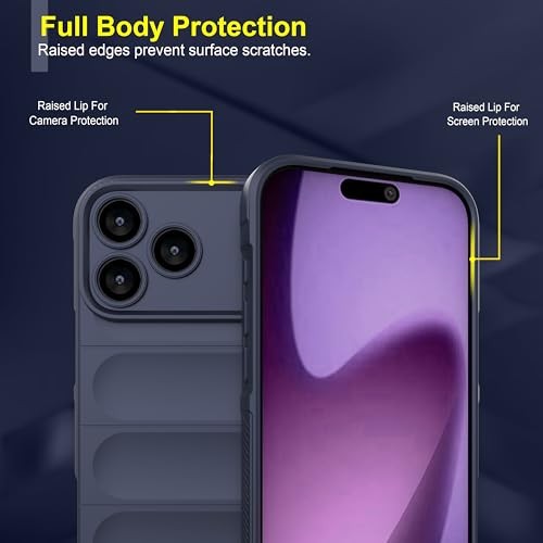 Image of amazon basics Back Case Cover for iPhone 17 Pro Max | Compatible for iPhone 17 Pro Max Back Cover | Liquid Silicon Magic Case with Camera Protection | Sapphire