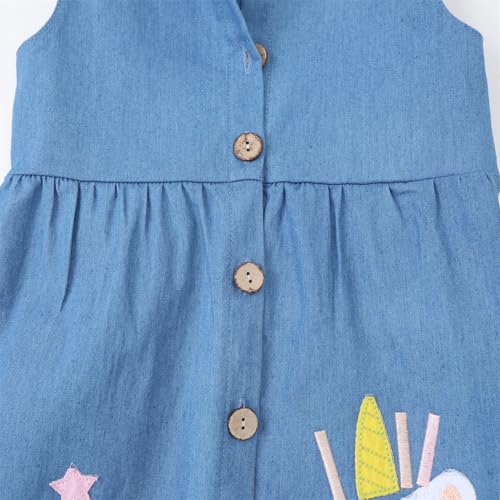 Toddler Little Girl Summer Dress Sleeveless Cotton Casual Flower Shirt Playwear Jumper Skirt Sundress3