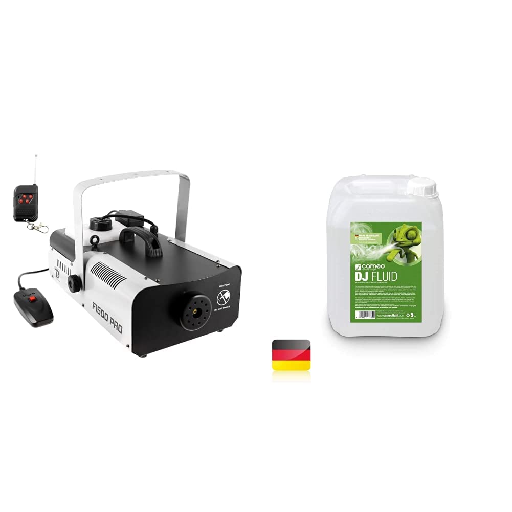 Machine à fumée F1500 PRO & Cameo DJ FLUID 5 L - Liquido per effetto nebbia di media densità e durata media da 5 L