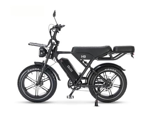 OUXI H9 Bicicleta Eléctrica Adulto, E-Bike Fat Tire 20' x4.0, Motor 60Nm, Batería 48V 15Ah, Frenos Hidráulicos, Doble Suspensión, Portaequipajes Delantero y Trasero, Luces de Giro