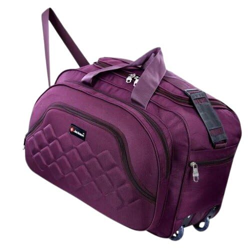 Image of Strong Rolling Trolley Bag with Large Storage Area and Easy Maneuver Handle SystemPurple