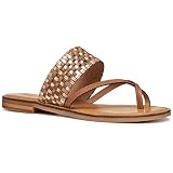 Geox D MADDALUSIAC G - Sandalia plana para mujer, color camel/bronce, talla 37 EU