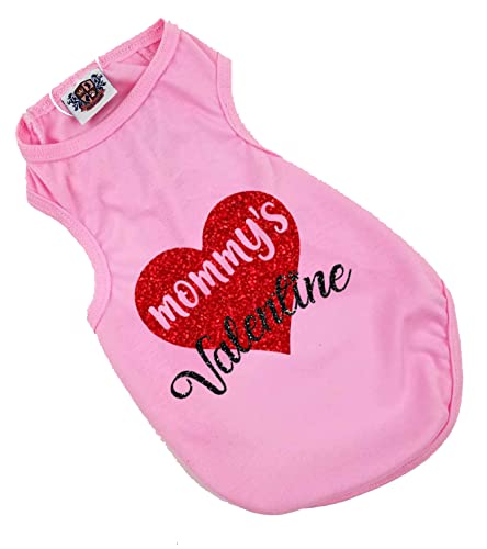 Mommy's Valentine Dog Shirt, Valentine's Day Dog Shirt, Mommy's Valentine Shirt for Dogs, Valentine's Day Shirt for Dogs (XS 3-6 lbs, Pink)