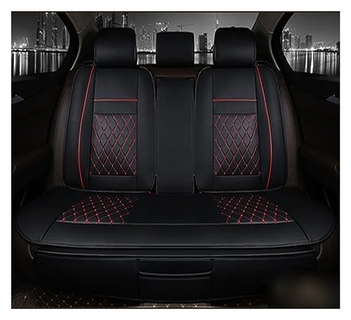 Housses de siège avant auto universelles en cuir PU noir et rouge