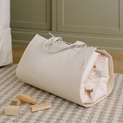Children’s Portable Bedding - Sleeping Bags - Gifts for Kids - 100% Organic Cotton - Suitable for Boys & Girls - Includes Mat, Pillow, & Cover -Gender Neutral Design (Dreamy Animal)