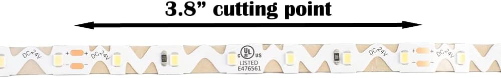 24V S Shape LED Strip Lights 5000K Pure White UL Listed 2835 Zig zag Pattern Angle Turning Capable Non-Waterproof for Sign Project Hobby. 24v Power Supply not Included