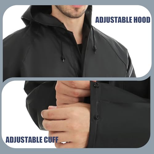 Ultra-Lite Rain Suit for Men Women Durable Protective Rainwear Waterproof Rain Coat Rain Gear for Farming, Hiking - Image 3