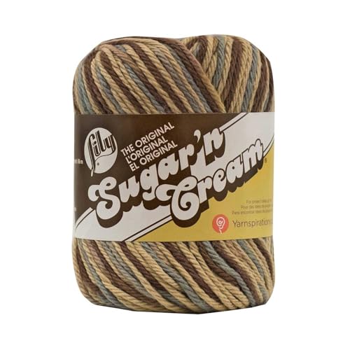 Lily Sugar 'N Cream The Original Ombre Yarn, 2oz, Gauge 4 Medium, 100% Cotton, Earth - Machine Wash & Dry