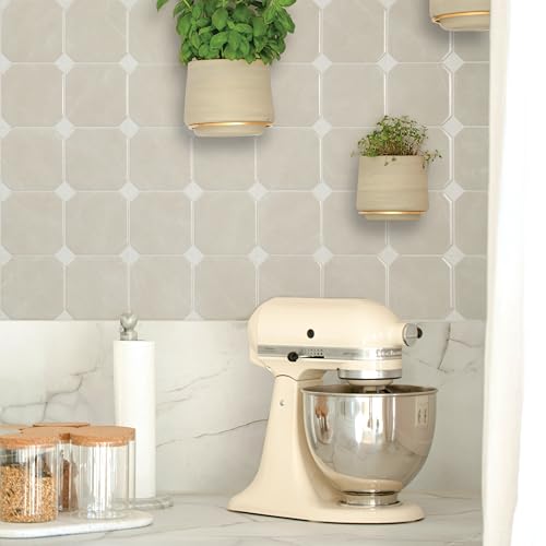 Smart Tiles Peel and Stick backsplash tiles, Betera Beige/White, 5 Wall Panels (7,75"x7,75") for Kitchen Backsplash & Bathroom Vanity - Canadian Made Peel and Stick Tiles for Home Decor by Smart Tiles - Image 5