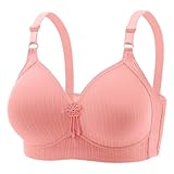Style : décontracté, sexy Soutien-gorge de sport pour femme - Maintien fort - Confortable - Sexy - Grand sous-vêtement pour femme - Pour personnes âgées de taille moyenne - Sans anneau en acier - Petit soutien-gorge, Rose, 40