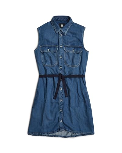 G-Star RAW Women's Dresses Soft Cargo Dress wmn, Blau (Faded Whirlpool D24872-D548-G645), XXL