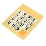 JWQFBC 15 スライド 数字パズル おもちゃ 数学ゲーム ポータブル デジタルパズル ジグソーパズル 教育用 ゲーム, 黄色