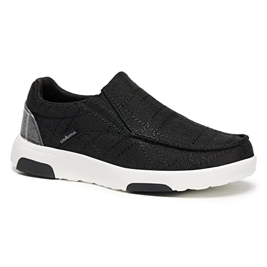 OrthoComfoot Womens Slip On Shoes for Plantar Fasciitis Pain Relief, Comfortable Orthopedic Sneakers for Ortho Flat Feet, Orthaheel Canvas Boat Deck, Orthotics Supportive Loafers Black Size 8
