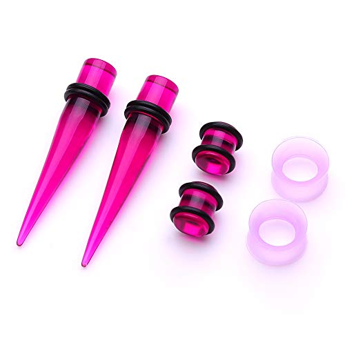 JieyueJewelry 50 Pieces Ear Stretching Kit 14G-00G Acrylic Tapers and Plugs + Silicone Tunnels - Ear Gauges Expander Set Body Piercing Jewelry - Image 4