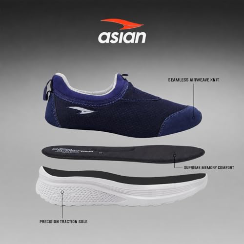 Image of ASIAN Wonderwalk-31 Men's Walking Shoes | Slip-On Daily Walk Trainer with Breathable Knit Mesh, Memory Foam Comfort & Lightweight Design