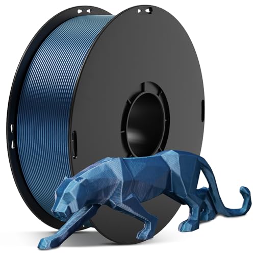 Image of ANYCUBIC Silk Filament, Metal-Like PLA Shiny Clog-Free 3D Printer Filament Metallic PLA 1.75mm Dimensional Accuracy + /- 0.02mm, 1KG Spool (2.2 lbs), Metal Blue