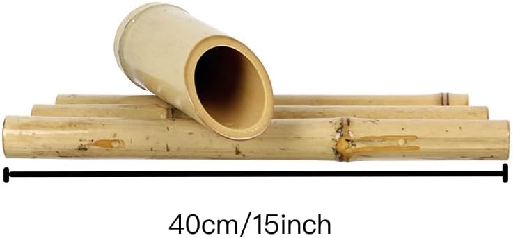 Bamboo Fountain kit with Pump, Japanese Outdoor Fountain Handmake from Real Bamboo, Zen Outdoor Water Fountains (Spitter 15‘’)