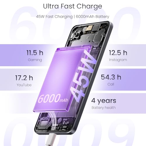 Image of realme 14T 5G Smartphone 8+128GB Obsidian Black, 6.67-inch Screen, 120Hz Display, 6000mAh Battery, 68MP Camera, MediaTek Dimensity 6300, IP69