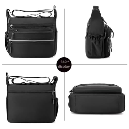MINTEGRA Crossbody Bag for Men Multi-pocket Messenger Bag Nylon Waterproof Shoulder Bag Daily Travel Bag Lightweight Satchel3