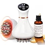 Lymphatic Drainage Massager & Anti Cellulite Massage Tool Helps Reduce Stretch Marks & Cellulite, Body Sculpting Machine For Legs, Arms & Belly with Microcurrent, Light, Heat & Vibration，With Body Oil