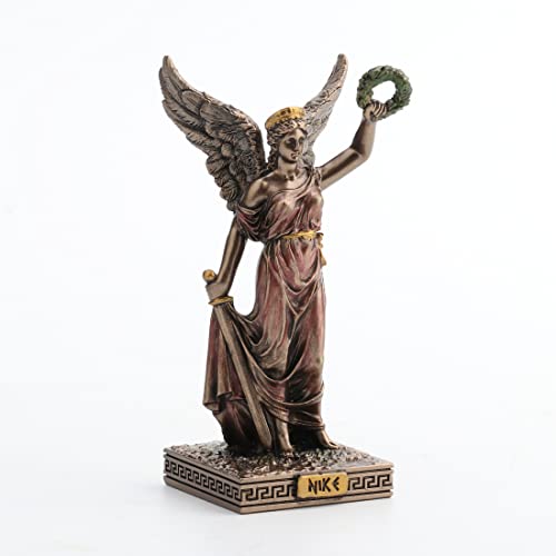 Veronese Design Nike Greek Goddess of Victory Resin Miniature Handpainted Bronze Finish