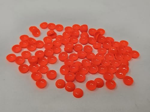 Zim's 8mm Paste-On Orange-Red Half Round Plastic Eyes or Noses for Craft Amigurumi Dolls or Puppets (Pack of 144)
