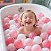 GOGOSO Ball Pit Balls for Toddlers Kids Plastic Balls for Ball-Pit Playpen Pool Baby Pastel BPA-Free Non Toxic Pastel Crush Proof Bal Pink Light Pink White 100pcs
